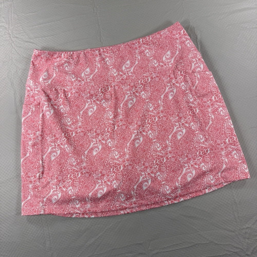 G Gradual Women XL Pink Paisley Athletic Skort Tennis Golf Shorts Pocket Stretch